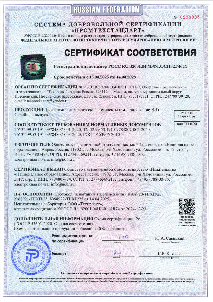 Сертификат соответствия — страница 1